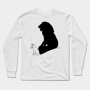 Cat with roaring lion shadow Long Sleeve T-Shirt